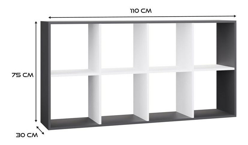 Regál Metros 4 (antracit + bílá)