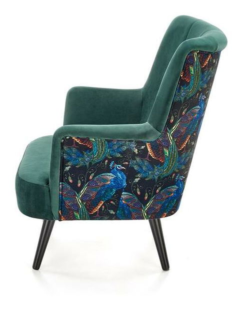 Relaxační křeslo Palmira (tmavozelená + černá)