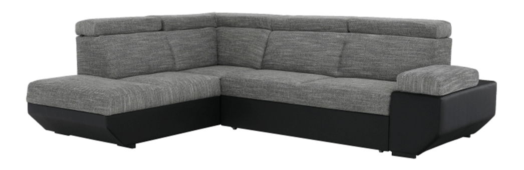 Rohová sedací souprava Akron černá + melír (L)