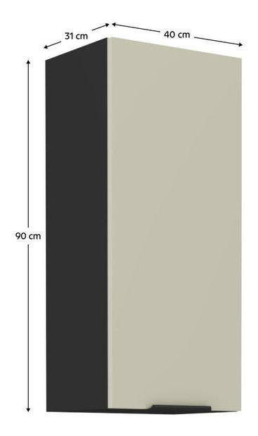 Horní kuchyňská skříňka Arikona 40 G 90 1F (kašmír + černá)