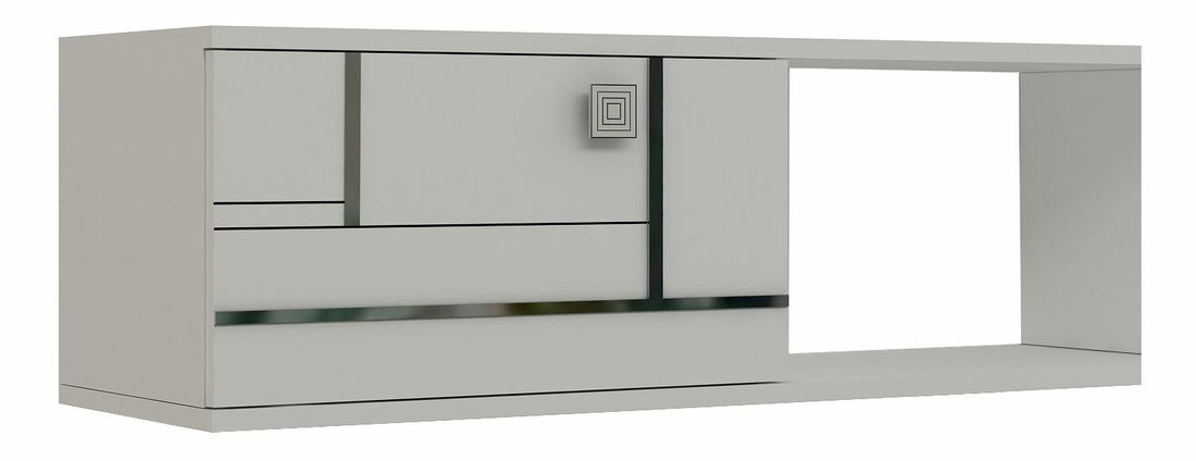 TV stolek/skříňka Arenden (bílá + stříbrná)