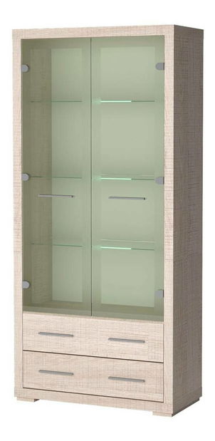 Vitrína Vega 13 (s LED osvětlením) (dub santana světlý)