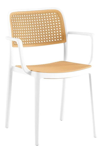 Jídelní židle RAVIN (bílá + béžová)