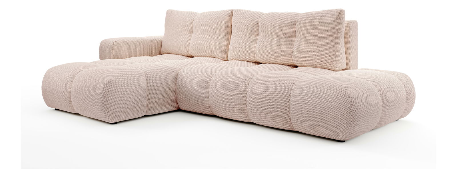 Rohová sedací souprava Sopran (pudrová) (L)