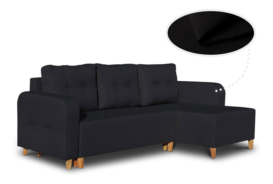 Rohová sedací souprava Abyss (černá) (P)