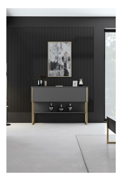 Konzolový stolek Luna 4 (zlatá + antracit)