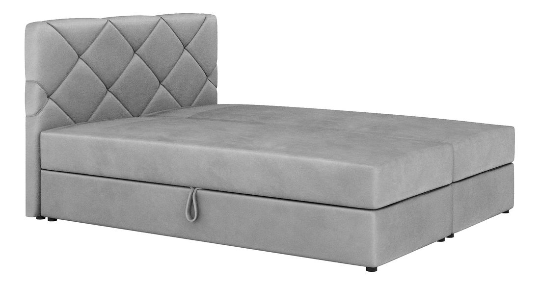 Boxspring postel 160x200 cm Karum Comfort (světle šedá) (s roštem a matrací) (šedá)