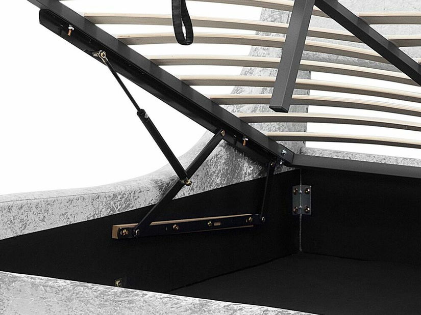 Manželská postel 180 cm Anais (stříbrná) (s roštem) (s úl. prostorem)