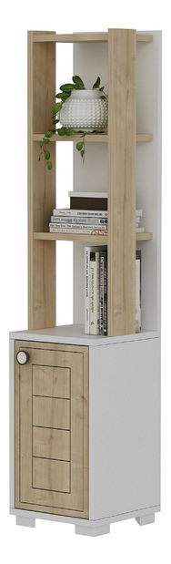 Regál Kovala (bílá + dub safírový)