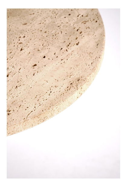 Příruční stolek Terazzo S (travertin + bílá) *výprodej