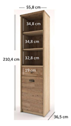 Regál Danica 1D1S (madura + dub wellington)