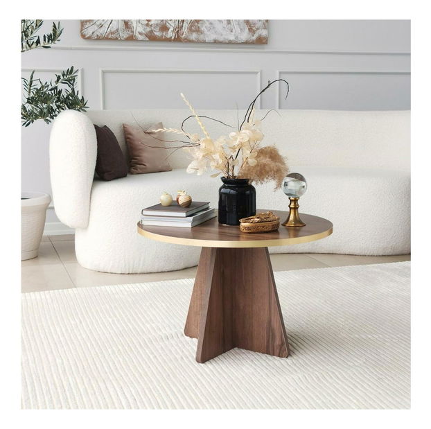 Konferenční stolek Kabivo 1 (zlatá + ořech)