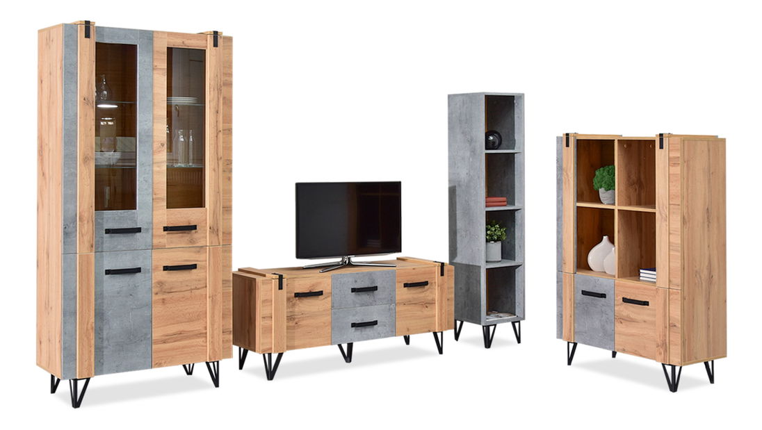 Obývací stěna Subrayado 02 (dub + černá)