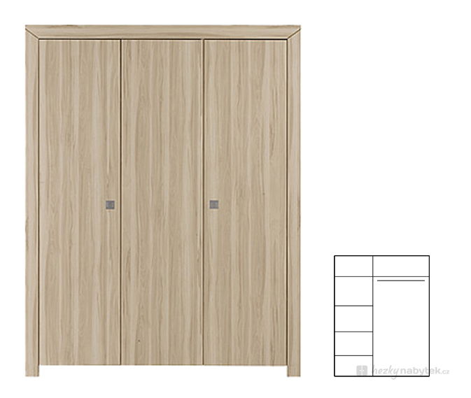 Šatní skříň BRW Mezo SZF3D/21/16
