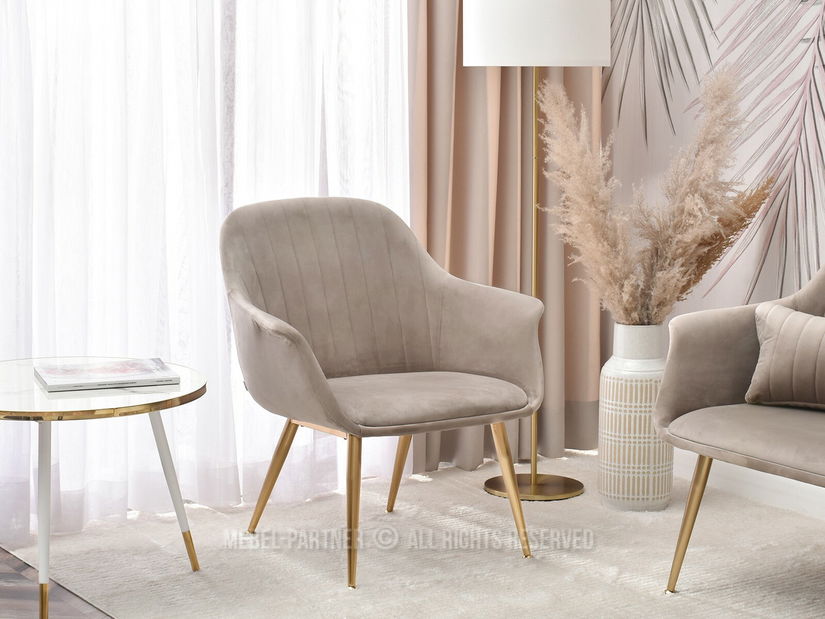 Křeslo Osmol F (béžová + zlatá)