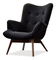 Relaxační křeslo Florentino (černý samet + ořech)