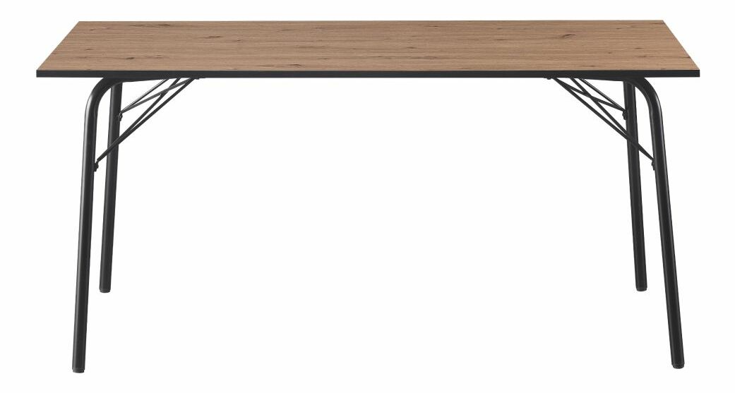 Jídelní stůl 160 MALAK (dub artisan + černá) (pro 6-8 osob)