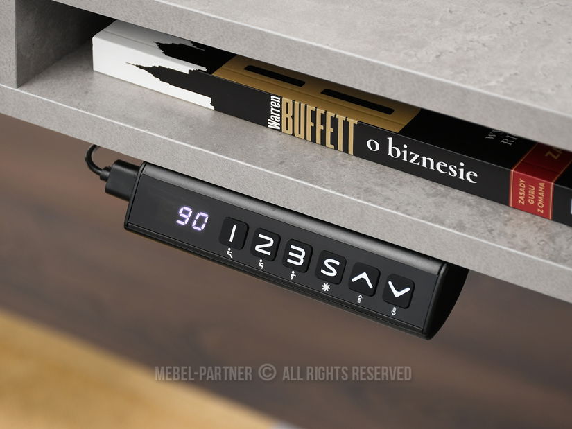 PC stolek Osto 120 (beton + černá)