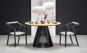 Jídelní stůl Myanmar (dub přírodní + černá)