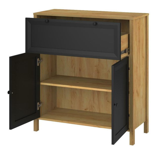 Komoda Bruselas 1 (dub craft zlatý + černá)