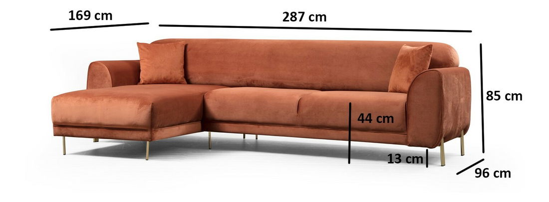 Rohová sedačka Imagetta (L) (Skořicová)