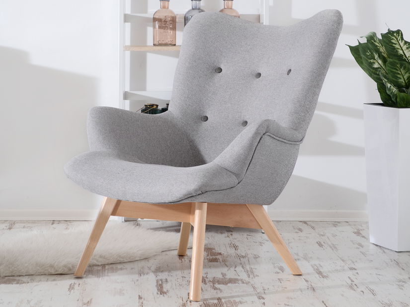 Designové křeslo Florentino (šedá + dub)