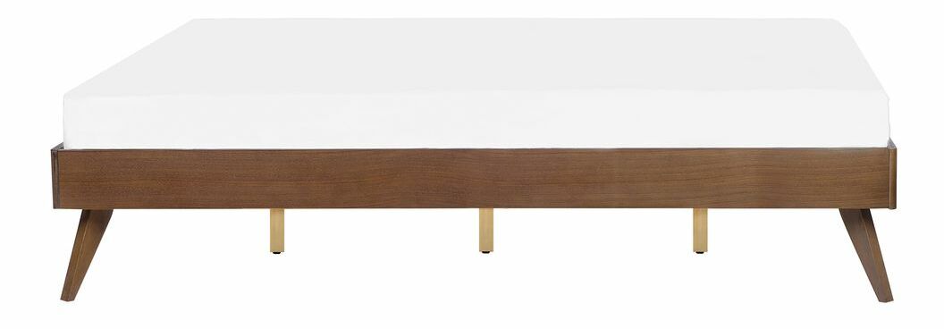 Manželská postel 160 cm BERRY (s roštem) (tmavé dřevo)