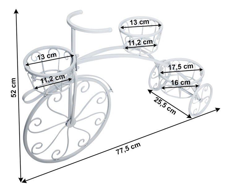 Retro květináč ve tvaru kola Galahad (bílá)
