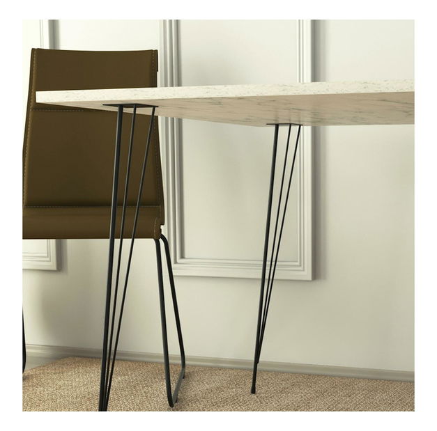 Jídelní stůl Sabuna 2 (pro 4 osoby) (černá + bílá)