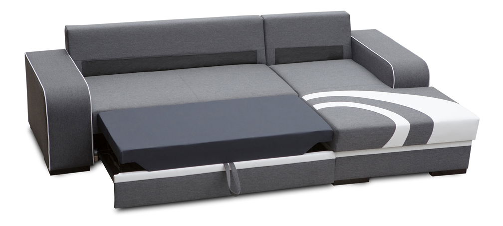 Rohová sedací souprava Foster (světlehnědá + bílá) (P)