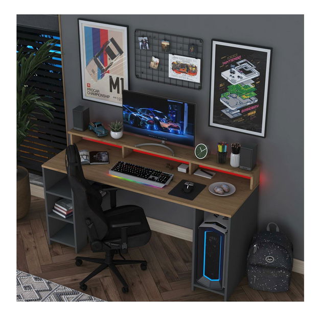 PC stolek Sikine 5 (ořech + antracit)