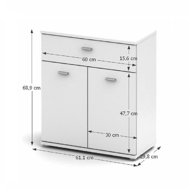 Komoda Amo typ 2 bílá