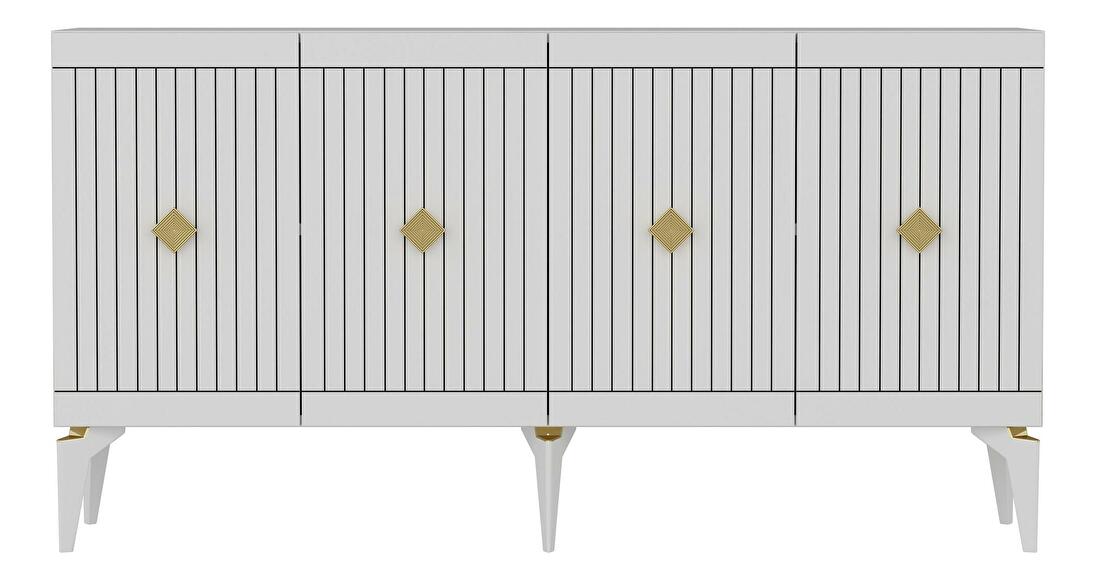  Konzolový stolek Lideke (bílá + zlatá)