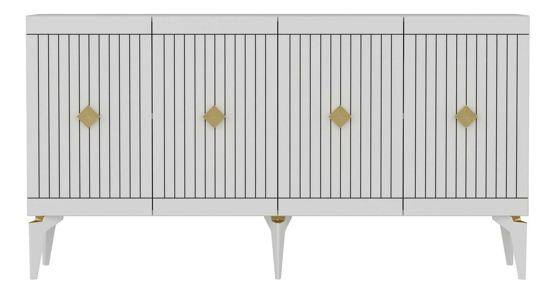 Skříňka Lideke 1 (bílá + zlatá)