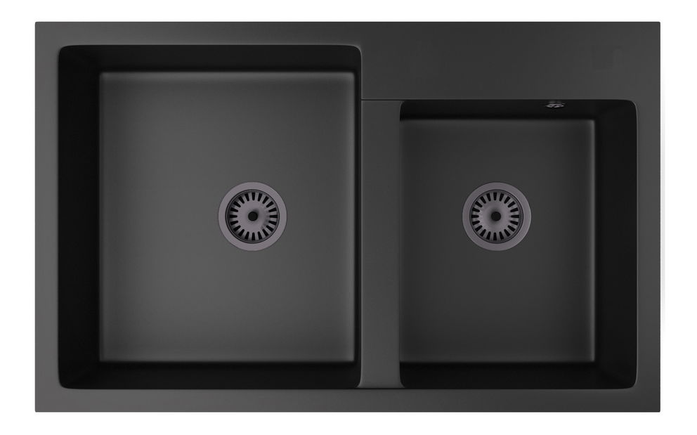 Kuchyňský dřez Hakkon (černá) (se 3 otvory pro baterii)