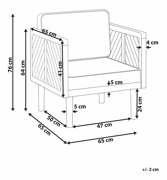 Zahradní křeslo Blas (světlé dřevo)