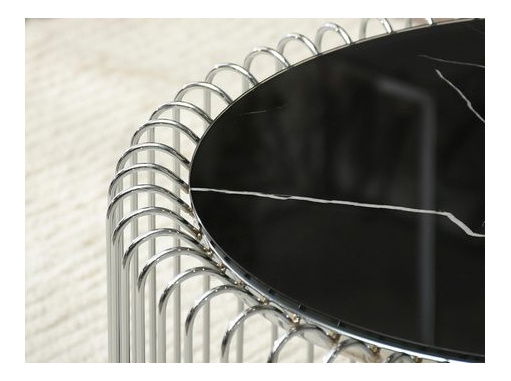 Konferenční stolek Alino M (chrom + černý mramor)