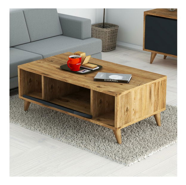 Konferenční stolek Biro (borovice atlantická + antracit) *výprodej