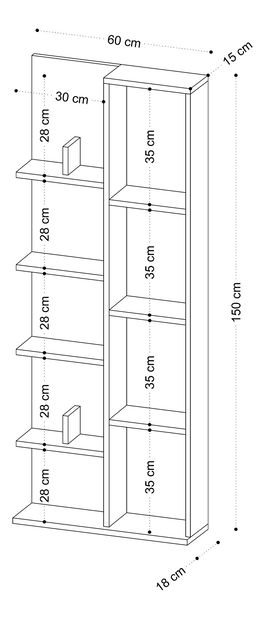 Regál Aliex 9 (Bílá)