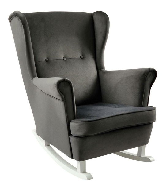 Houpací křeslo ušák Trasmitirle (tmavě šedá + bílá)