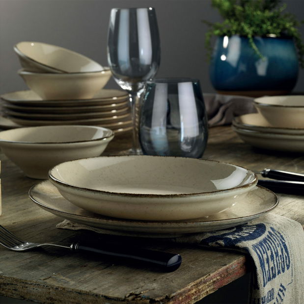 Jídelní sada (18 ks.) Celeste (skořicová)