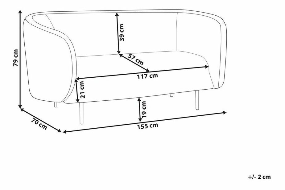 Pohovka dvousedačka Leon (bílá)
