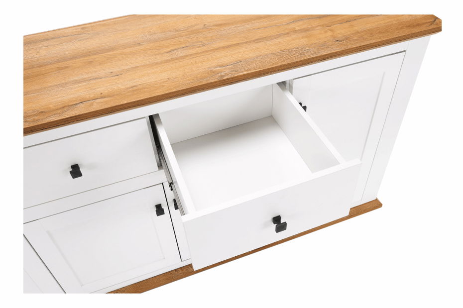 Komoda Leoras MZ9 (bílá + dub grand)