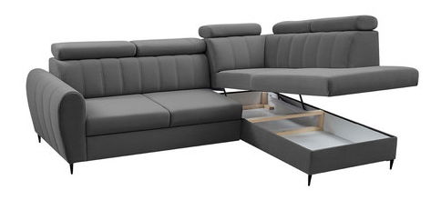 Rohová sedačka Potazuro L (modrá) (s úl. prostorem) (P)