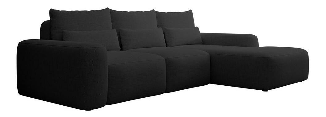 Rohová sedací souprava Carlito (P) (černá + černá)