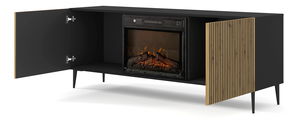 TV skříňka/stolek s elektrickým krbem FPB 2D 170 C Rowanna (dub artisan + černá)