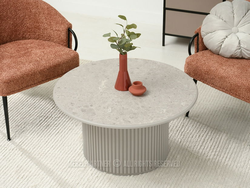 Konferenční stolek Dolfy (šedý mramor + šedá)