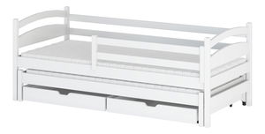 Dětská postel 90 cm Tiana (s roštem a úl. prostorem) (bílá)