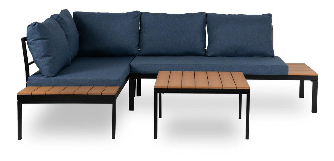 Zahradní set Necasario (námořnická modrá + černá) (pro 4 osoby)