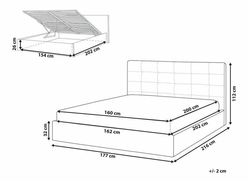 Manželská postel 160 cm Lorza (sametová šedá)